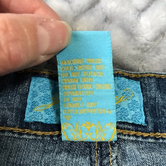 JeanBay Embellished Jean Shorts, Size 16, Colour Dark Denim. - Picture 6 of 10